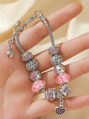 Bracelet femme cancer du sein rose