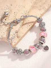Bracelet femme cancer du sein rose
