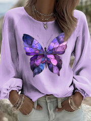 Chemise Femme Purple Butterfly Art Print
