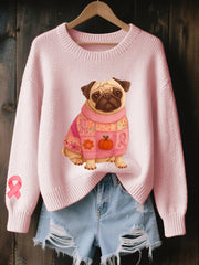 Women's Breast Cancer Awareness Rose Ruban Imprimé Sweatshirt