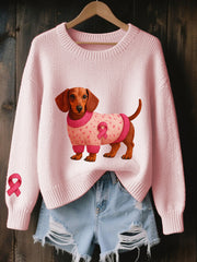 Women's Breast Cancer Awareness Rose Ruban Imprimé Sweatshirt