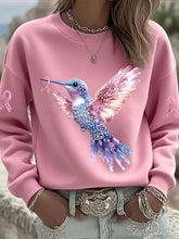 Sweatshirt Femme Rose Imprimé Colibri