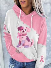 Hoodie rose de soutien de conscience de cancer du sein de ruban rose de chien des femmes
