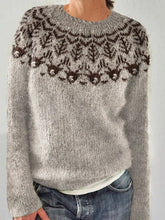 Chandail islandais ras du cou des femmes Loose Pullover