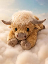 Peluche mignonne de vache Highland de dessin animé