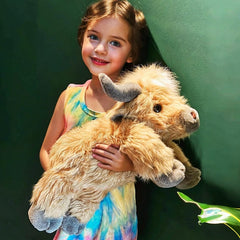 Peluche mignonne de vache Highland de dessin animé