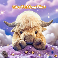 Peluche mignonne de vache Highland de dessin animé