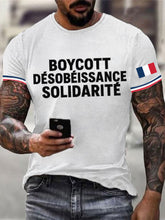 T-shirt imprimé Boycott Désobaissance Solidarité pour homme