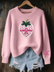 Pull Cozy Femme Rose Cancer Du Sein