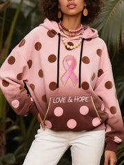 Femmes Cancer du sein à pois Hoodie