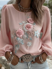 Top Décontracté Femme Rose Imprimé Floral