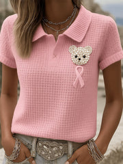 Chemise Breast Cancer Bear pour femme