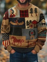 Chandail à motif western rétro pour hommes