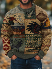 Chandail à motif western rétro pour hommes