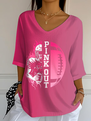 Le football féminin combine avec le cancer du sein T-shirt à manches courtes