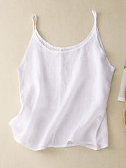 Bretelles femme en coton et lin uni