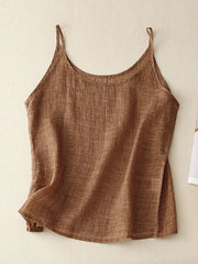 Bretelles femme en coton et lin uni