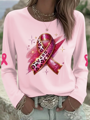 Tops imprimés pour femmes Cancer du sein