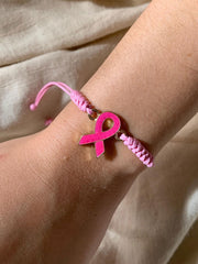 Bracelet Femme Rose Cancer Du Sein Ajustable