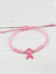 Bracelet Femme Rose Cancer Du Sein Ajustable