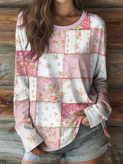 Rose Floral Art Breast Cancer Awareness Chemise à manches longues pour femmes