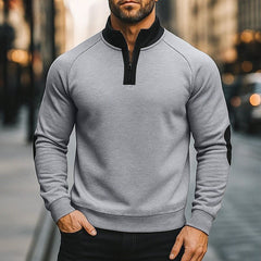 Pull en fourrure à demi-zip de couleur unie pour hommes