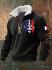 Chandail à capuchon zippé Avion De Combat Baggy Homme