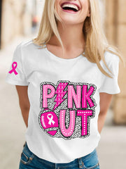 T-shirts rugby de sensibilisation au cancer du sein pour femmes