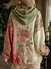 Veste Femme Rose À Capuche Fleurs Cancer Du Sein