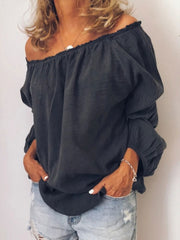 Top femme épaules dénudées en coton et lin