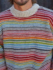 Tops à rayures automne et hiver pour hommes