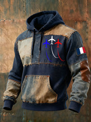 Homme Avion De Combat Baggy Surdimensionné Goutte Épaule Hoodie Avec Poches