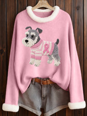 Belle Schnauzer chien feutre Art confortable Furry Top des femmes