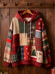 Sweat à capuche décontracté imprimé Noël pour femmes