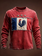 Chandail à col rond Drapeau Français Le Coq Gaulois Homme