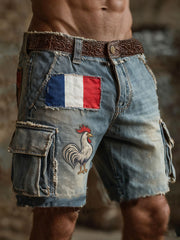 Short Pantalon Drapeau Français Le Coq Gaulois Homme