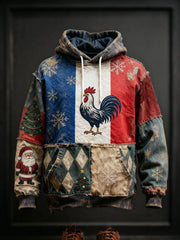 Chandail à capuchon à épaules tombantes avec poches Noël Homme