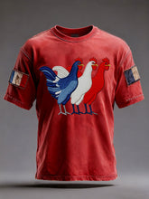 T-shirt à manches courtes Drapeau Français Le Coq Gaulois pour homme