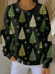 Sweat-shirt Femme Merry Christmas Côtelé Col Rond