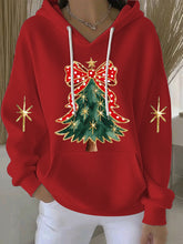 Sweat à capuche décontracté imprimé Noël pour femmes