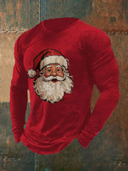 T-shirt décontracté à imprimé père Noël pour hommes