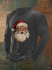 T-shirt décontracté à imprimé père Noël pour hommes