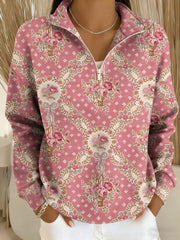 Sweat-shirt Décontracté Imprimé Motif Art Rose Pour Femme