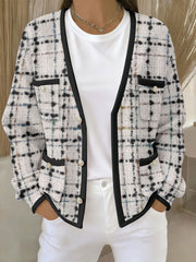 Cardigans Femme Rose Imprimé Géométrique Avec Poche