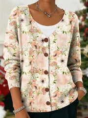 Cardigan Femme Rose Imprimé Floral