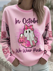 Women's Breast Cancer Awareness Floral Imprimé Sweatshirt