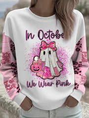 Women's Breast Cancer Awareness Floral Imprimé Sweatshirt