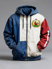 Sweat-shirt zippé imprimé Drapeau Français Le Coq Gaulois Homme