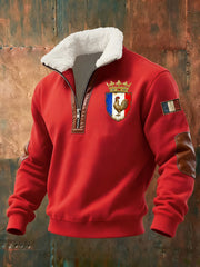 Chandail à capuchon à glissière Baggy Drapeau Français Le Coq Gaulois pour homme
