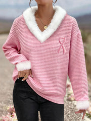 Hauts ruban roses de la conscience de cancer du sein des femmes